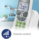 VTech CS6114 DECT 6.0 Cordless Phone with Caller ID/Call Waiting, White/Grey with 1 Handset, 3.50 x 3.50 x 7.00 Inches