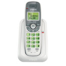 VTech CS6114 DECT 6.0 Cordless Phone with Caller ID/Call Waiting, White/Grey with 1 Handset, 3.50 x 3.50 x 7.0" (White, Caller ID)