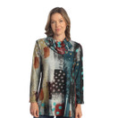 Jess & Jane Abstract Print Brushed Knit Tunic FB4 (1X, Tundra)
