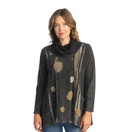 Jess & Jane Abstract Print Mineral Washed Jersey Knit Tunic M74 (X-Large, Moonlight Black)