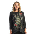 Jess & Jane Women's Coloring Mineral Washed Patch Pocket Cotton Tunic - Medium, Christmas Wish