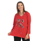 Jess & Jane Mineral Washed Top With Baby Rib Side Contrast - M75