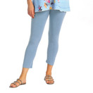 Jess & Jane Women's Mineral Washed Cotton Legging Capri - 2X, Cornflower Blue