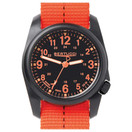 BERTUCCI 11042 DX3 Field Resin Dash-Striped Drab Orange Nylon Strap - Black Dial Watch