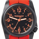 BERTUCCI 11042 DX3 Field Resin Dash-Striped Drab Orange Nylon Strap - Black Dial Watch