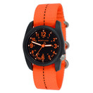 BERTUCCI 11042 DX3 Field Resin Dash-Striped Drab Orange Nylon Strap - Black Dial Watch