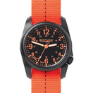 BERTUCCI 11042 DX3 Field Resin Dash-Striped Drab Orange Nylon Strap - Black Dial Watch