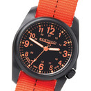 BERTUCCI 11042 DX3 Field Resin Dash-Striped Drab Orange Nylon Strap, Black Dial Watch