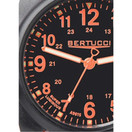 BERTUCCI 11042 DX3 Field Resin Dash-Striped Drab Orange Nylon Strap, Black Dial Watch