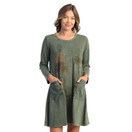 Jess & Jane Mineral Washed Dress w/Patch Pockets M86 (3X, Madrona Olive)