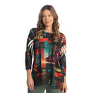 Jess & Jane Women's Sonata Tunic Top with Chiffon Hem - Large, Lyon