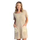 Jess & Jane Mineral Washed Cotton Dress M78 (1X, Beige)