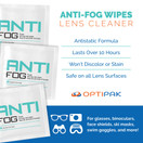 OPTIPAK Anti-Fog Lens Wipes Pre-moistened Wipes Glasses Cleaner, Cleaning Wipes for Binoculars, Face Shields, Ski Masks or Swim Goggles, Prevents Fogging on Eyeglasses, Mirrors, Lenses & Windows (150 Count (Pack of 1)