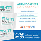 OPTIPAK Anti-Fog Lens Wipes Pre-moistened Wipes Glasses Cleaner, Cleaning Wipes for Binoculars, Face Shields, Ski Masks or Swim Goggles, Prevents Fogging on Eyeglasses, Mirrors, Lenses and Windows