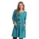 Jess & Jane Mineral Washed Dress w/Patch Pockets M86 (3X, Dandy Jet Teal)