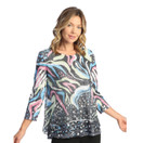 Jess & Jane Women's Windmill Boucle Mesh Tunic Top with Burn-Out Lining - Medium, Lush