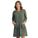 Jess & Jane Mineral Washed Dress w/Patch Pockets M86 (3X, Solid Olive)