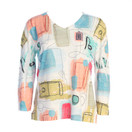 Jess & Jane Burnout Hi-Low Tunic Top AJ3 (Small, Calico)