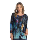 Jess & Jane Women's Layla French Brushed Knit Patch Pocket Tunic - 3X, Eclipse