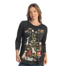 Jess & Jane Mineral Washed A-Line Tunic M106 (3X, Dogs of Christmas Black)