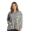 Jess & Jane Mineral Washed Drop Shoulder Top - Small, Kelly Midnight