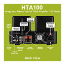 Dayton Audio HTA100 Integrated Stereo Hybrid Hi-Fi Vacuum Tube Class A/B Amplifier 100 Watts RMS w/ Subwoofer Output, Headphone Output, Bluetooth 5.0, with Record Player Phono Preamp and USB DAC