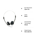 Parts Express Mini Stereo Lightweight Headphones w/ 4 ft. Cord