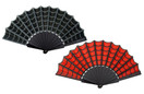 Gothic Scallop Fabric Hand Fan Spiderweb Folding Fan