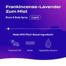 Zum Mist Room and Body Spray - Frankincense-Lavender - 4 fl oz (2 Pack) (Lavender, 4 Fl Oz (Pack of 2)