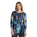 Jess & Jane Women's Sonata Tunic Top with Chiffon Hem - X-Large, Eclipse