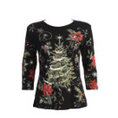 Jess & Jane Womens Christmas Wish Print Cotton Top - 2X