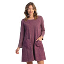 Jess & Jane Mineral Washed Dress w/Patch Pockets M86 (2X, Solid Plum)