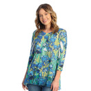 Jess & Jane Women's Sonata Tunic Top with Chiffon Hem - Medium, Irises
