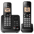 Panasonic Expandable Cordless Phone System with Answering Machine, Amber Backlit Display and Call Block - 2 Handsets – KX-TGC362B - Black - (2 Handsets + Answering Machine)