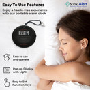 Sonic Alert Portable Loud Vibrating Alarm Clock, Black - SBP100B - Sonic Shaker Loud Vibrating Alarm Clock - Wake w/ a Shake