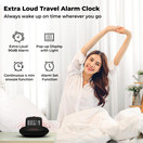 Sonic Alert Portable Loud Vibrating Alarm Clock, Black - SBP100B - Sonic Shaker Loud Vibrating Alarm Clock - Wake w/ a Shake