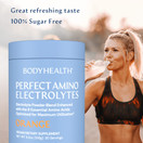 BodyHealth PerfectAmino Electrolytes Powder, Hydration Powder, Sugar Free Keto Electrolyte Drink Mix, Non GMO, Orange Flavor (30 Servings)