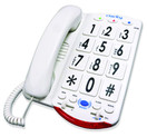 Clarity JV35W Amplified Telephone with Talk Back Numbers, White