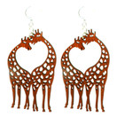 Green Tree"Giraffe" Renewable Natural Wood Earrings (cinnamon)