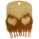 Green Tree"Giraffe" Renewable Natural Wood Earrings (cinnamon)