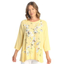 Jess & Jane Gauze Tunic Top with Patch Pockets Bora Bora Sunflower 