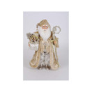 Karen Didion Lighted Touch of Gold Santa Figurine, 17 Inches