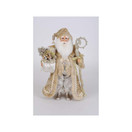 Karen Didion Lighted Touch of Gold Santa Figurine, 17-Inches