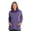 Jess & Jane Mineral Washed Cowl Neck Tunic M99 (3X, Purple)