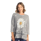 Jess & Jane Floral Print Layered Tunic Top - 3X, Happy Days Midnight