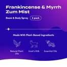 Zum Mist Room and Body Spray - Frankincense and Myrrh - 4 fl oz (2 Pack)