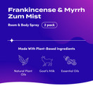 Zum Mist Room and Body Spray - Frankincense and Myrrh 4 fl oz (2 Pack)