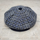 Emstate Mens Melton Wool 8 Panel Applejack Newsboy Baker Boy Cap Made in USA | 7-7 5/8, Navy Plaid