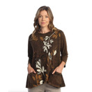 Jess & Jane Women's Coloring Mineral Washed Patch Pocket Cotton Tunic - Large, Verde Chocolate