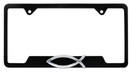 Christian Fish Black Open License Plate Frame